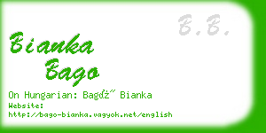bianka bago business card